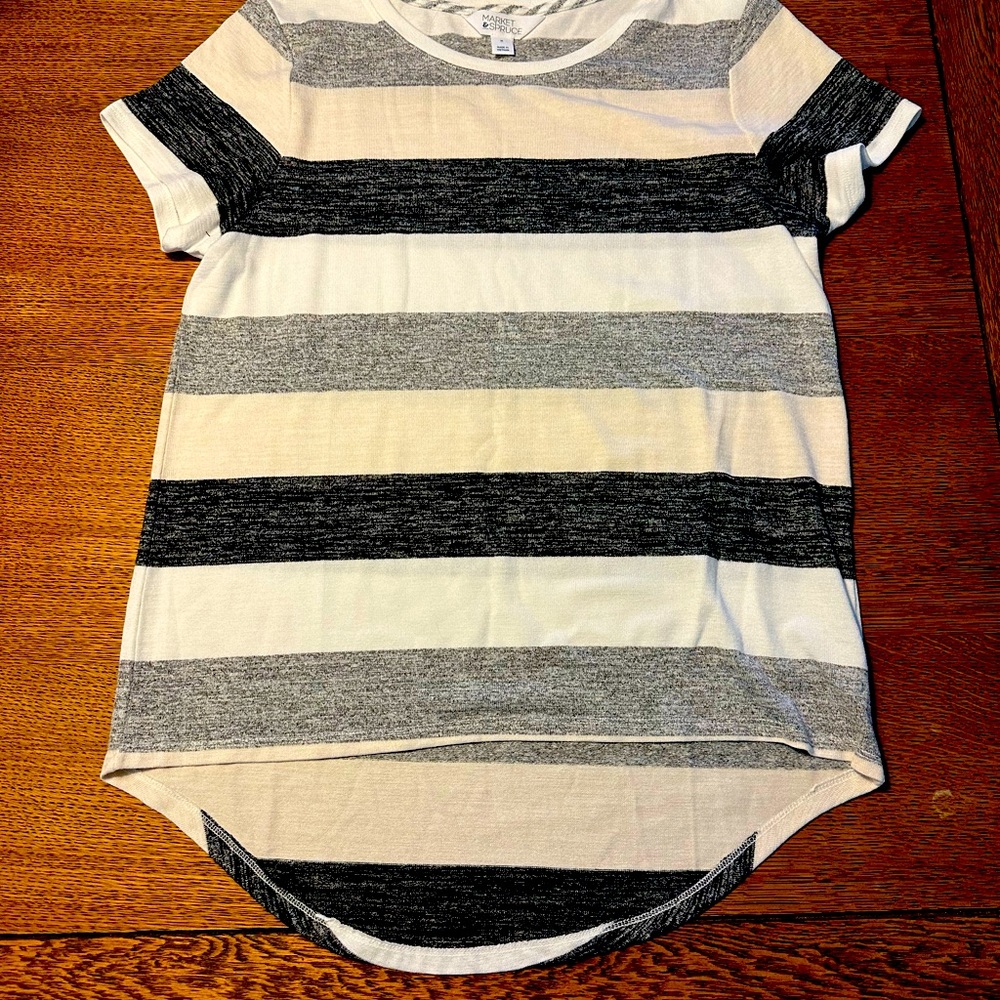 NWOT striped T-shirt, long in back. Never worn.